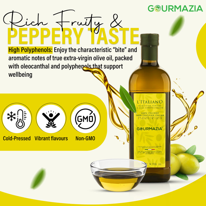 Italian Oilive Oil 1000ml Glass Bottle